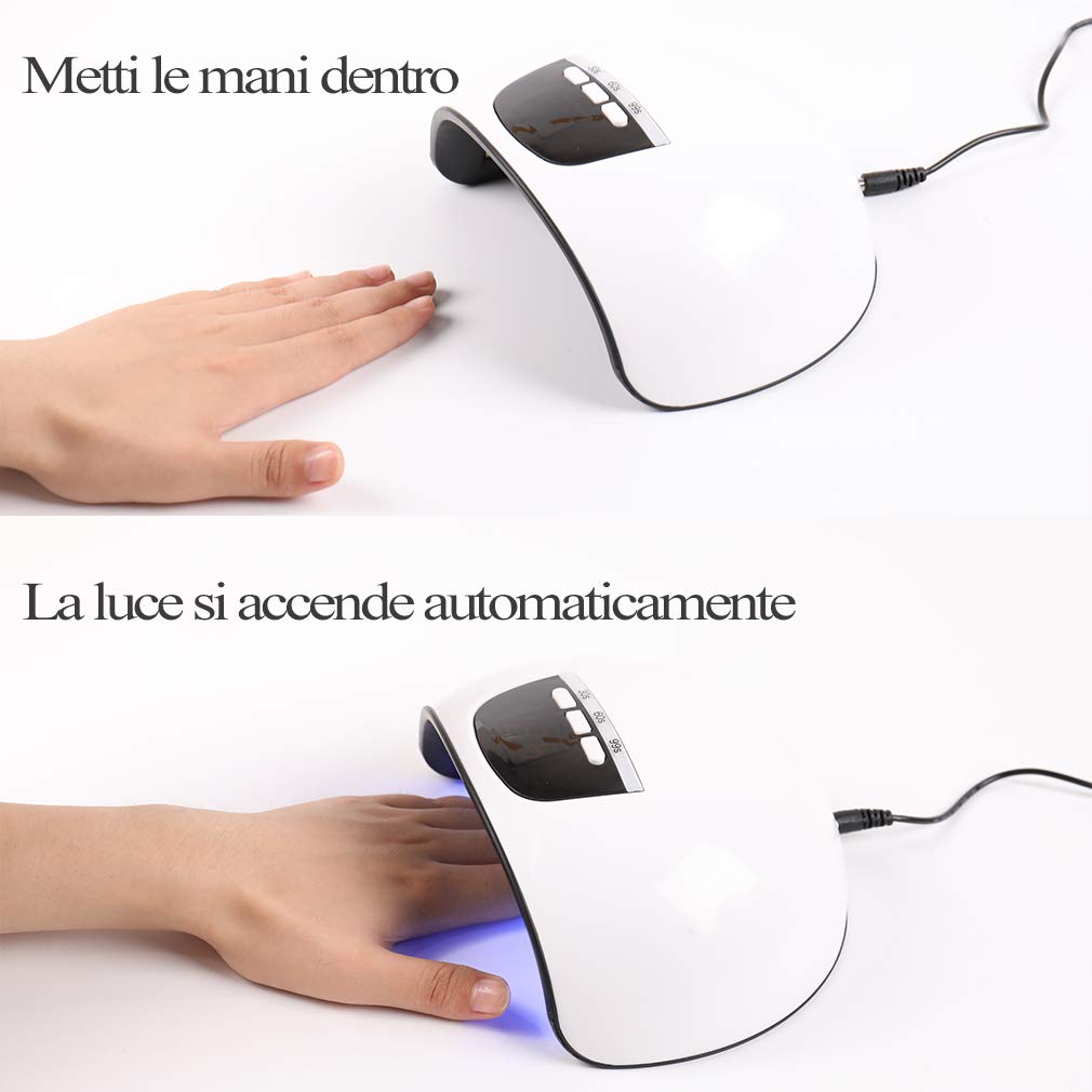 ANGNYA 54W Lampada Unghie LED UV Professionale per Manicure/Pedicure, Sensore di Avvio Automatico con La Possibilità di Impostare 3 Timer 30/60/99S