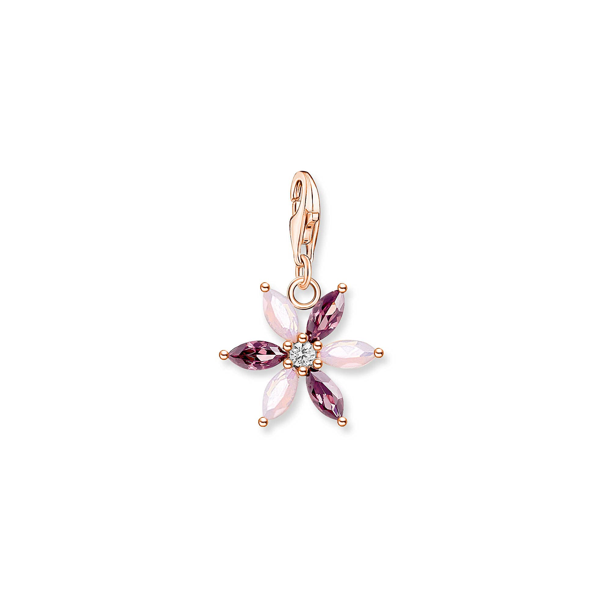 Thomas Sabo Charm Anhänger Blume aus Sterlingsilber, rosé 1874-323-7
