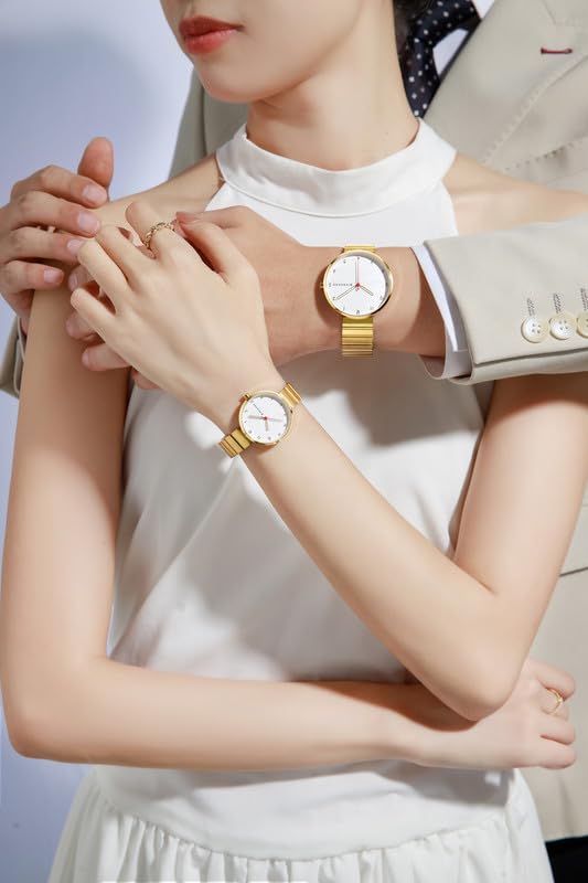 Image of Giordano Analog Couple Watch Set - Elegant Dial with Stainless Steel Strap - His & Hers Matching Watches - Minimalist Unisex Design