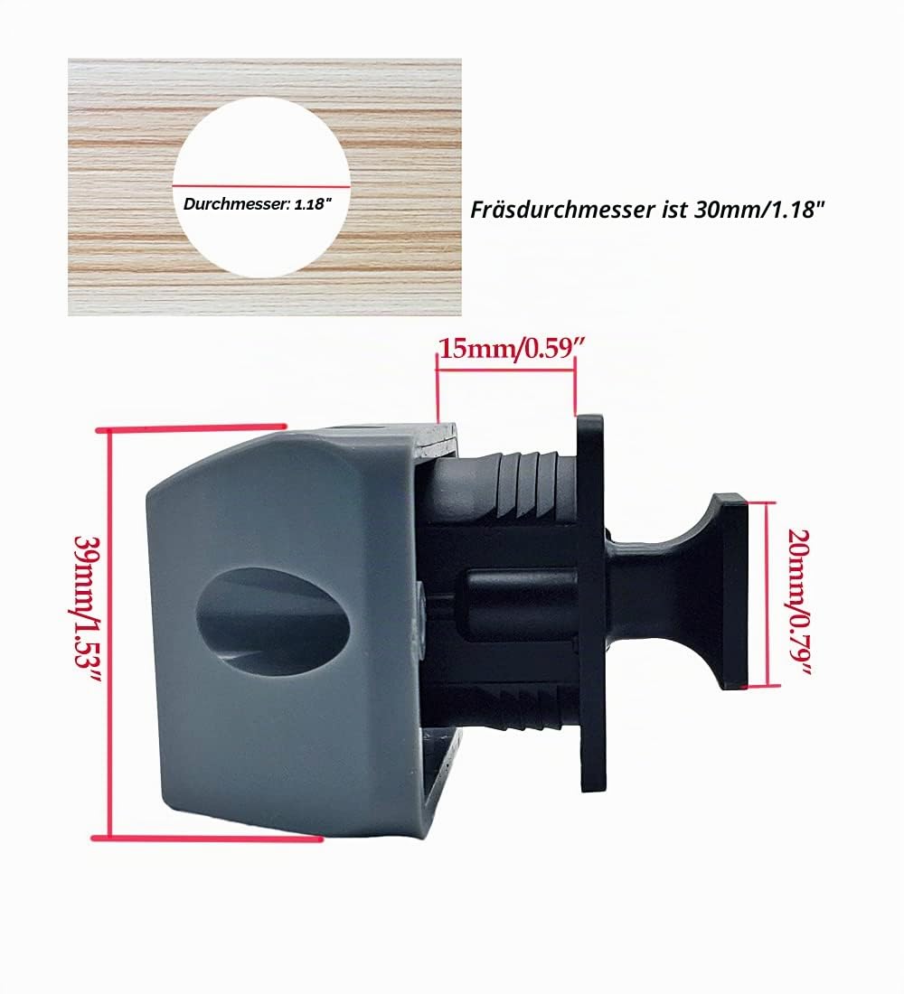Metall-Druckknopf-Verriegelung, quadratisch, Wohnmobil-Druckknopfverschluss, Schwarz, 6 Stück