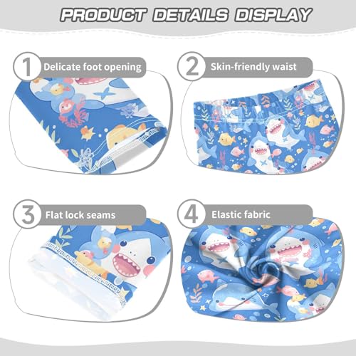 Shark Water Blue Pattern Kids Baby Girls Basic Leggings Stretch High Waisted Leg Yoga Pants Running3