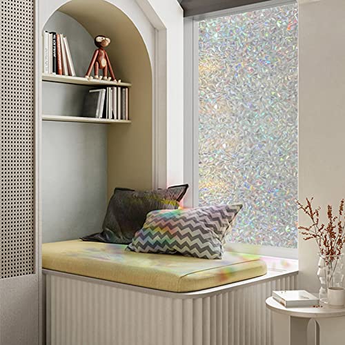 Window Privacy Film, 3D Decorative Vinyl, Static Cling Window Sticker, Non-Adhesive Clings #TOP3