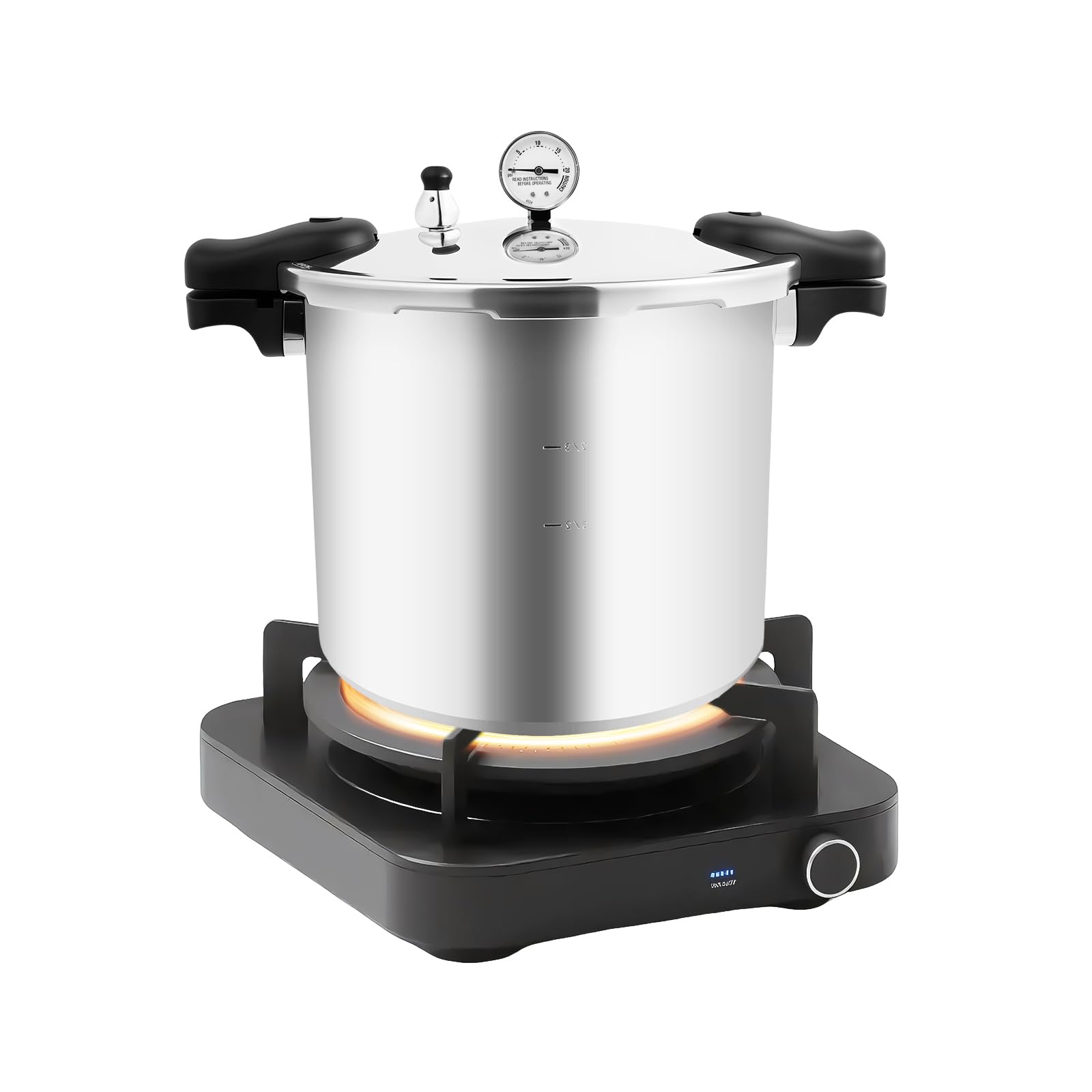 23 Qt Pressure Canner, Stovetop Aluminum Pressure Cooker With Pressure-Dial-Gauge, Pressures Canners For Canning For As Stoves, Electric Ceramic Stoves, And Electric Furnaces