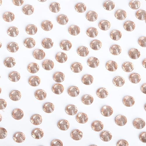 Image of Bymitel Hotfix Crystal Rhinestones Round Gems Iron on DIY Jewelry Making Flat Back for Crafts,Lt. Peach, 3.8mm(SS16 /2880pcs)