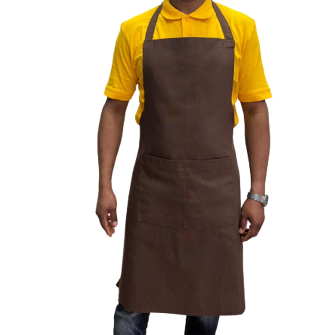 Italbangla Textile Delantal de cocinero unisex, resistente, cómodo con bolsillo frontal, lavable para cocina, bar, restaurante, carnicería y catering