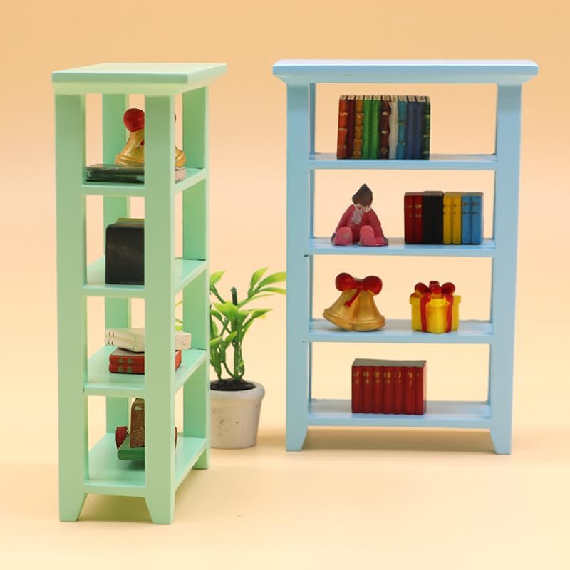 AirAds Dollhouse 1:12 Scale Dollhouse Miniature Furniture Black Bookcase Shelf (Lot 3 Colors)