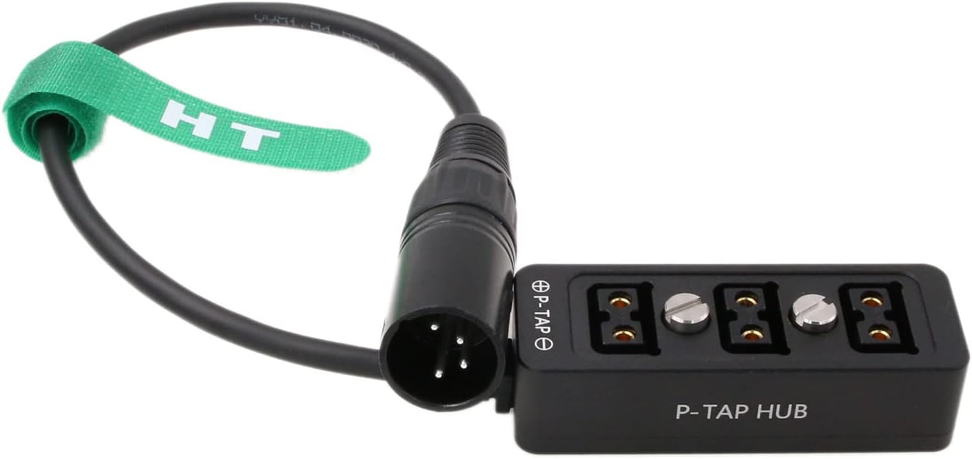 Block Battery 12V XLR 4 Pin Power Supply Splitter to D-tap 3-Port Triple Hub Adapter Converter 12in