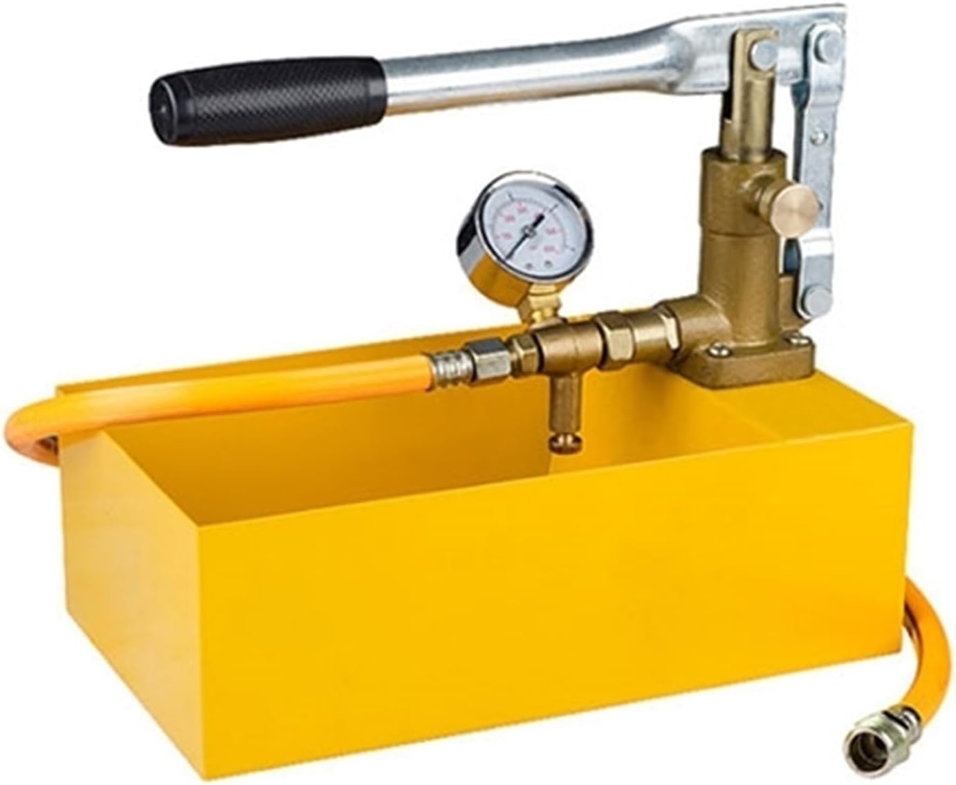 Manual Pressure Test Pump 2.5 MPa 363 psi 4.5 L Water Tank, 13 mL/S Stroke, G1/2" Port – Portable Hand-Operated Hydrostatic Test Tool