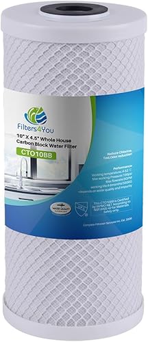 CFS 1 cartucho de filtro de agua de bloque de carbono de alto flujo compatible con modelos HDX HDX4CF4 - Elimina el mal sabor y el olor - Cartucho