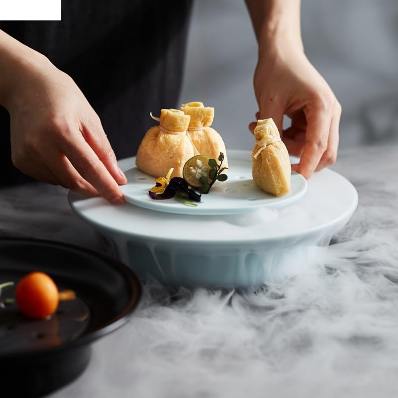 Piatti Cena Piatto rotondo in ceramica for sashimi, sushi, ghiaccio, piatto da cucina, ristorante, stoviglie in tinta unita, snack, dessert Forniture Per Feste(A dinner plate)