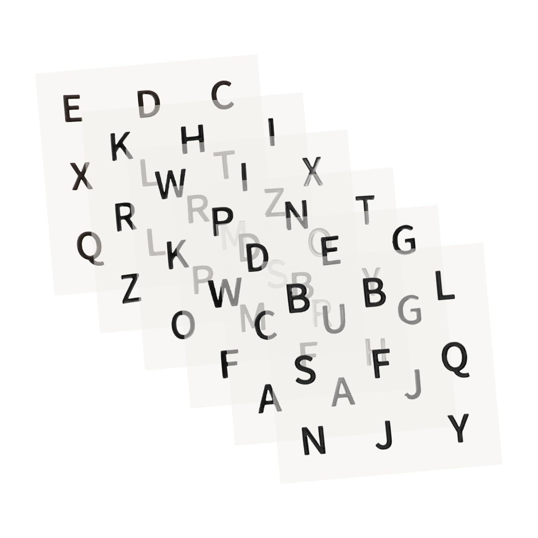 IMIKEYA 6 Sheets Large Print Black Letters Decal Stickers for Puzzle Cubes of Alphabet Cube Stickers Visually Challenged Auxiliary Playing Accessories Easy Application Design