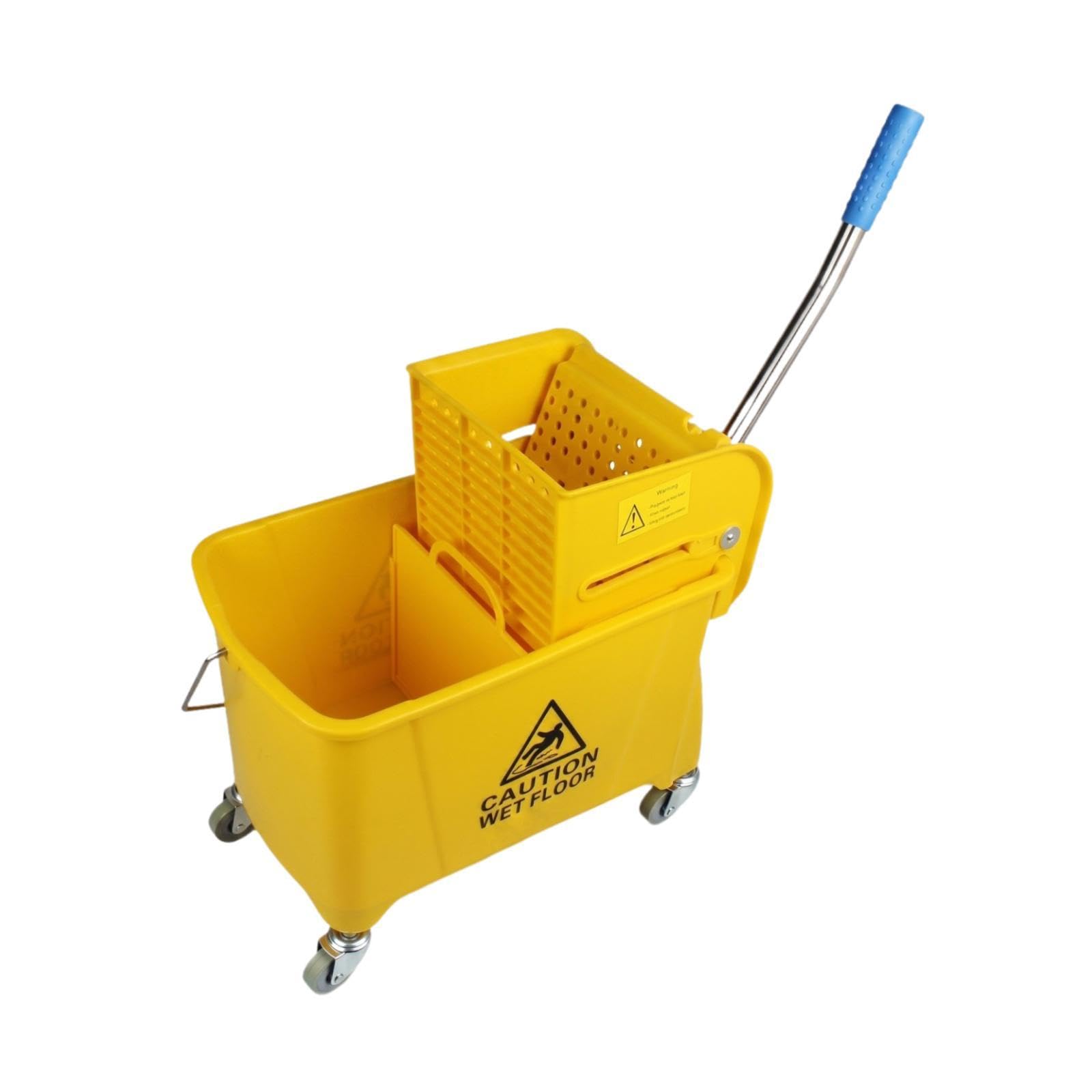 Sharplace Cubo de con Ruedas Y Asa de Transporte con Escurridor para Limpieza, 20l