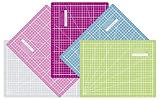 SEMPLIX Samoregenerująca mata do cięcia A3 w kolorze zielonym, różowym, szarym, turkusowym, fioletowym. Idealna do majsterkowania, szycia i patchworku. 45 x 30 obustronny nadruk. Przednia strona cm, tylna cal wymiarowanie