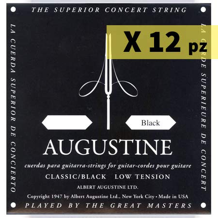 Augustine Classic Black Strings - muta di corde bassa tensione per chitarra classica - set 12 mute di corde