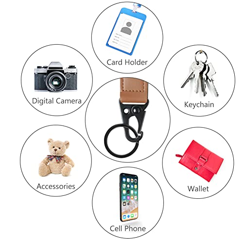 Vicloon Umhängeband Schlüsselband, 2 Stück Schlüsselband Lanyard, Neck Lanyard strip mit und echtem Leder, mit Metall Ring, für ID Badge Card Holder, Brieftaschen und Ausweishalter(Dunkelblau)