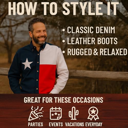 Texas Flag Long Sleeves Twill Shirt4