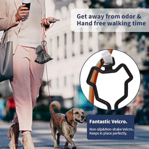 BIRLOZA Kotbeutelhalter, freihändige Halterung für Hundekotbeutel, 3 Stück, für Hundekotbeutel, Hundekotbeutelhalter für Leine, Spender, Zubehör (schwarz)