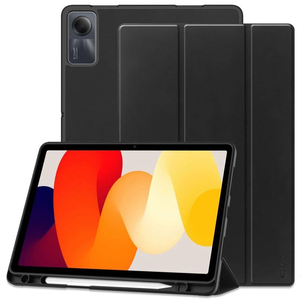 Case Compatible with Redmi Pad SE 11 inch, Smart Cover with Pencil Holder and Soft Baby Skin Silicone Back and Full Body Protection, Auto Wake/Sleep Cover For Xiaomi Redmi Pad SE 2023 (Black)