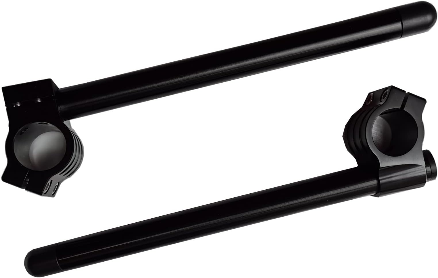 55mm Clip ons Handlebar Fit for Fork Tube 55mm cafe Racer Motorcycle handlebars 7/8", 54 mm Clip on Assembly CNC Black Bars