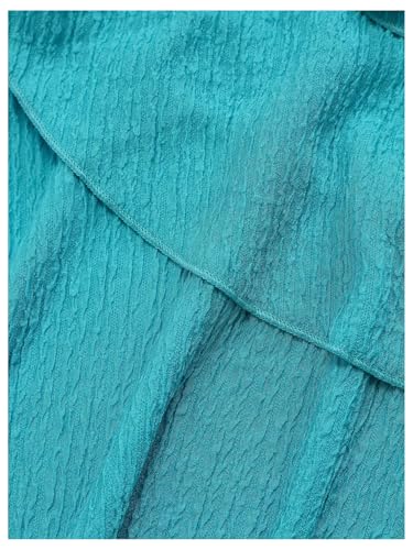 Verdusa Women's Wedding Guest Babydoll Halter Dress Tiered Layered Textured Backless Flowy Short Summer Dress4