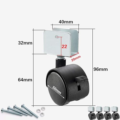 Miniatura 2 de Ruedas para cuna de bebé, ruedas universales de 2 pulgadas con frenos, ruedas especiales de madera contrachapada de aleación para cunas, poleas