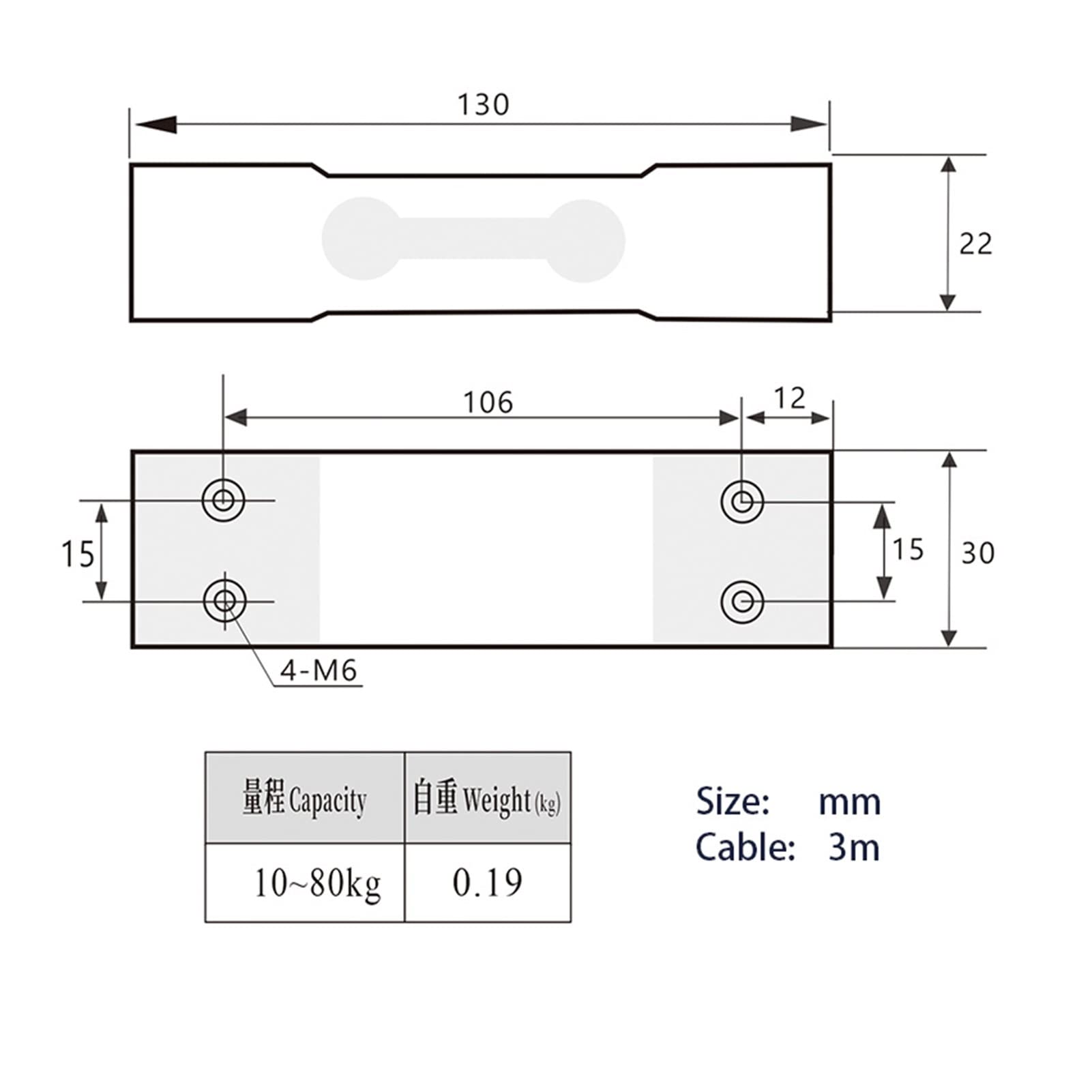 Load Cell 5 0KG Shear Beam Cantilever Weighing Sensor Strain Pressure For Measurement Scale Platform PSD-X1,Alta efficienza(20KG)