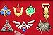 The Legend of Zelda Twilight Princess & Hylian Shield & Master Sword finest collection sets keychain / necklace / jewelry series (Bronze -14PCS)