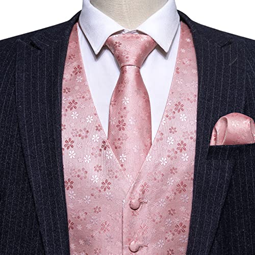 Image of Barry.Wang Men's Suit Vest Formal /Leisure Paisley Jacquard Silk Tie Pocket Square Waistcoat Set Wedding 5PCS
