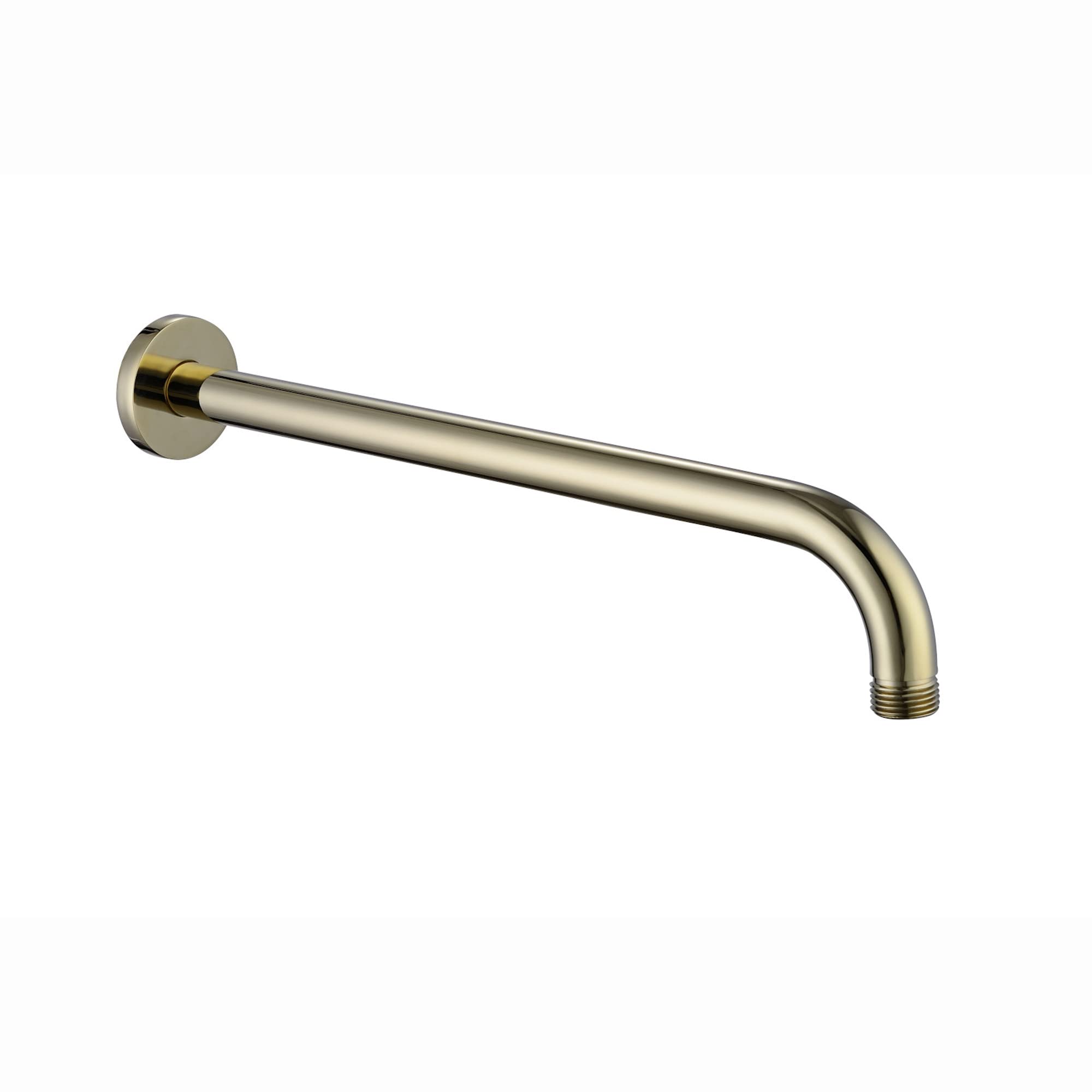 Enki Men's Gold A018 320Mm English Shower Head Arm Concealed Wall Mount Round Design