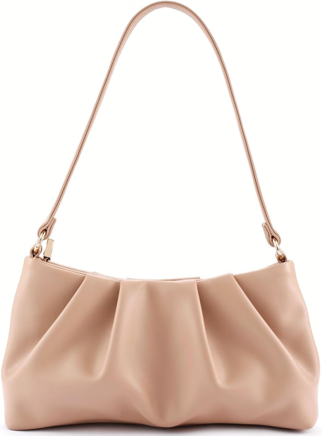 Women's Clutch Purse, Pleated Evening Handbag, Shoulder Bag with Detachable Chain and Shoulder Strap