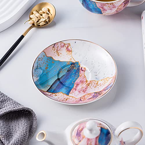 Jusalpha Fine China Rainbow Galaxy Series Teapot For One, Pink/Blue Teapot With Teacup And Saucer Set- Tea Cup With Saucer Set,Tea For One Set #10 #TOP3