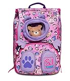 SJ GANG STYLE JAM GANG SJ Zaino Estensibile BIG - FLEECY GIRL - Orsetto Bambine e Ragazze, Rebel Pink, 27 x 41 x 16 cm