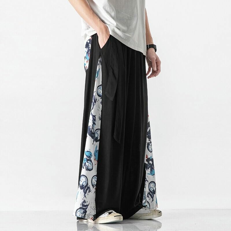 Jupe-culotte en coton et lin de style chinois pour un ete decontracte - 2