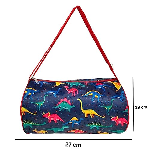 ANNACREATIONS Fancy Cute Dinosaur Duffel Bag Travel Gym Sports Gymnastics Dance Classes for Girls Pack of 1 Pc (Blue) - Image 6