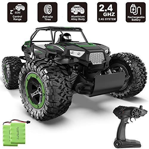 XIXOV RC Car, 1:14 Aluminium Alloy Kids Large Size High Speed Fast Racing Monster Vehicle Electric Hobby Toy Truck with Two Rechargeable Batteries for Boys Teens Adults