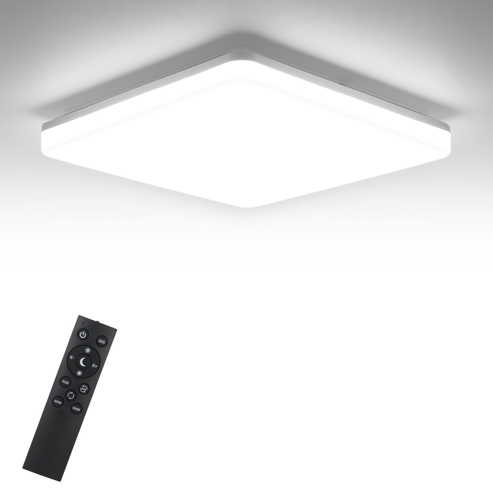 LOVHAUS 5PCS Plafonnier LED 36W Blanc, Panneau LED Rectangulaire 120x30 Cm, Lampe De Plafond Moderne Dimmable Avec Télécommande Pour Bureau Cuisine | Leroy Merlin