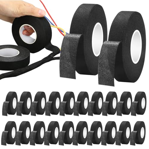La Mejor Lista de Rollos de tela disponible en línea para comprar. 41 LANRUTU 20 Rollos Cinta Aislar de Tela Automotriz, 15m×9mm Arneses Electricos Automotrices, Resistente Altas Temperaturas, Absorción de Impactos y Antidesgaste