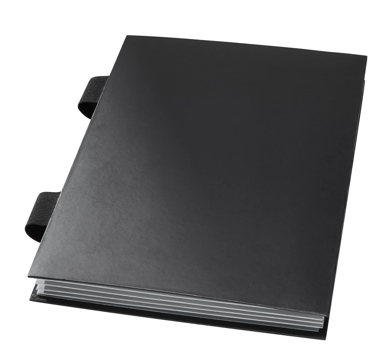 Veloflex 4446781 Expanding File DIN A4 Cardboard 6 Compartments Without Tabs with Elastic Closure Black Document Folder