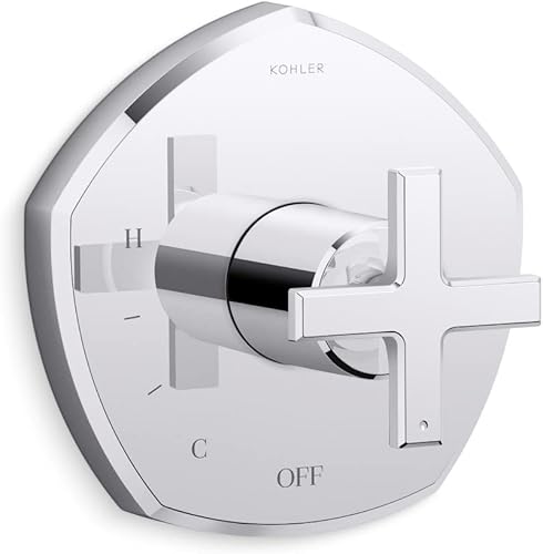 Miniatura 40 de Kohler T27042-4-BN Occasion™ Tapacubos de válvula de transferencia con manilla de palanca, níquel cepillado vibrante Vibrant Brushed Nickel,Negro