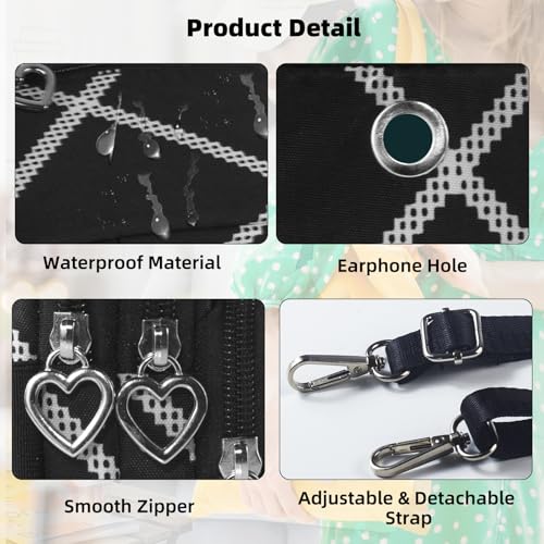 Image of JANKS Small Crossbody Bag for Women - Mini Phone Purses with Crossbody Strap and Wallet - Nylon Arm Bag
