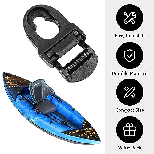 4 Sets Clips y Ganchos para Asientos de Kayak, Repuestos para Kayak Compatible con Lifetime Emotion, Accesorios para Kayak (Negro) miniatura 3