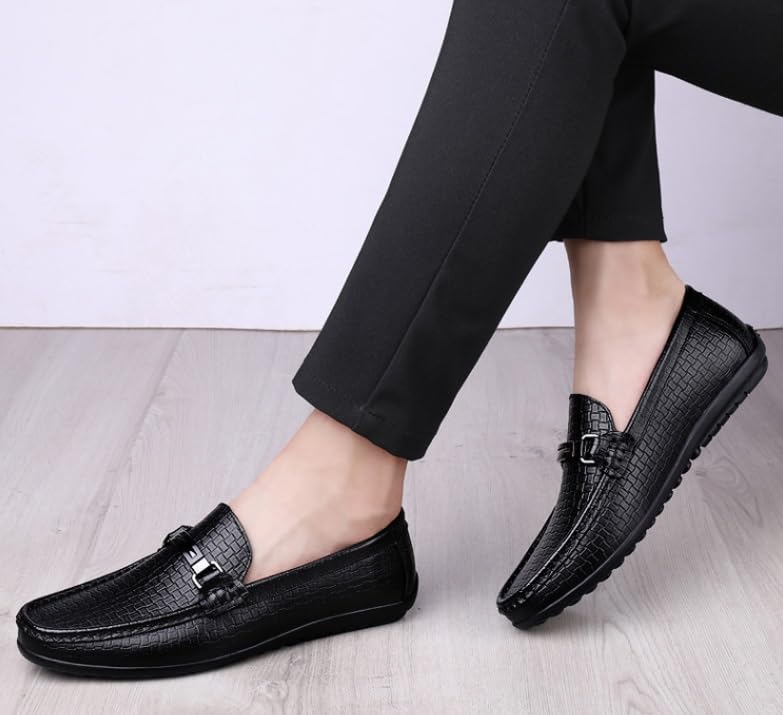 Men's Fashion Slip-On Loafers Round Toe Dress Shoes Business Casual Derby Comfortable Work Shoes2