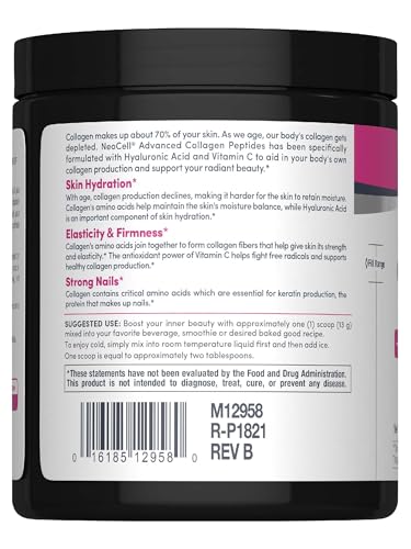 NeoCell Super Collagen Plus Peptides Powder 6.9oz Unflavored with Vitamin C & Hyaluronic Acid — view 3