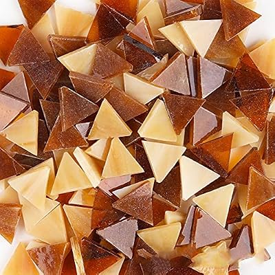 200g Mosaic Tiles Mixed Color Mosaic Glass Pieces Genuine Mosaic Tiles Glass Pieces Mosaic Perfect for Home Decoration Crafts Supply, Triangle 1.7x2 cm (Coffee Mix)