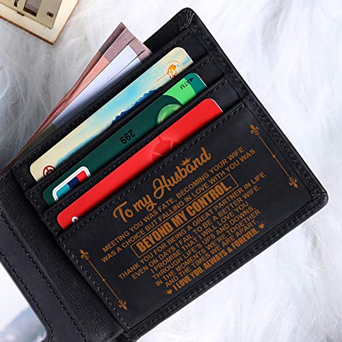 Gifts for Husband, to My Husband Wallet Engraved from Wife, Personalized Gifts for Mother's Day Fathers Day Anniversary Birthday Valentines Day2