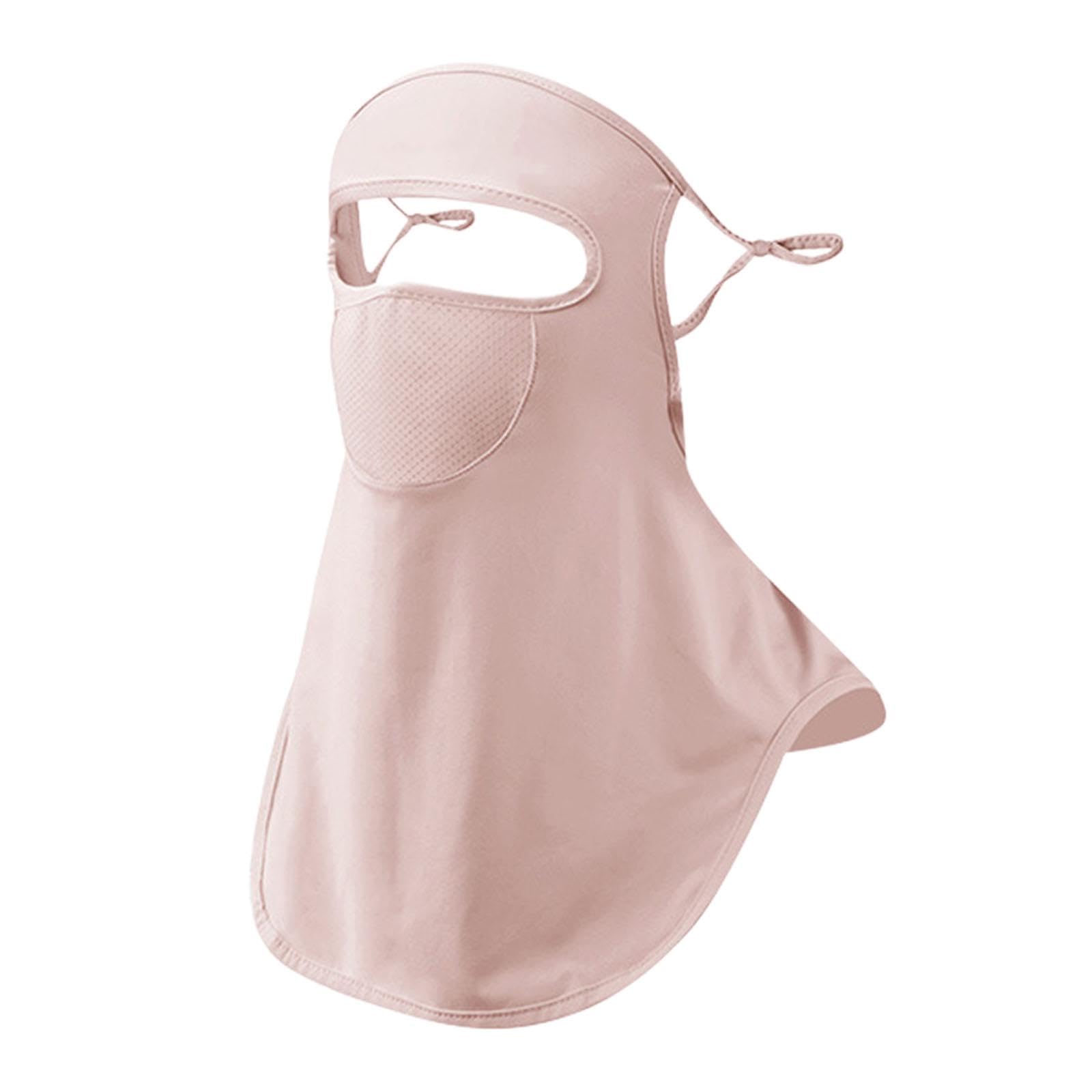 Sun Protection Face Cover Ear Hanging Neck Gaiter for Men Outdoor Activities Pink-image-30