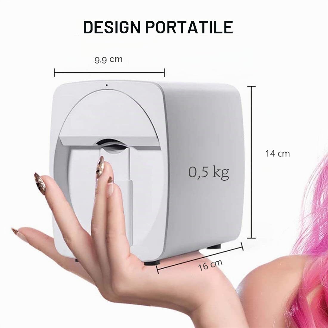 Stampante Unghie Automatica Intelligente, Stampante Unghie 3D, Supporto WiFi/DIY/USB, Macchina per Smalto Unghie Mobile Multifunzionale per Saloni di Unghie/Manicure/Amanti delle Unghie