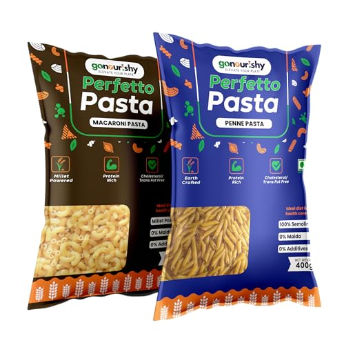 Gonourishy Millet Macaroni 500gm & Sooji Penne Pasta 400gm | No M...