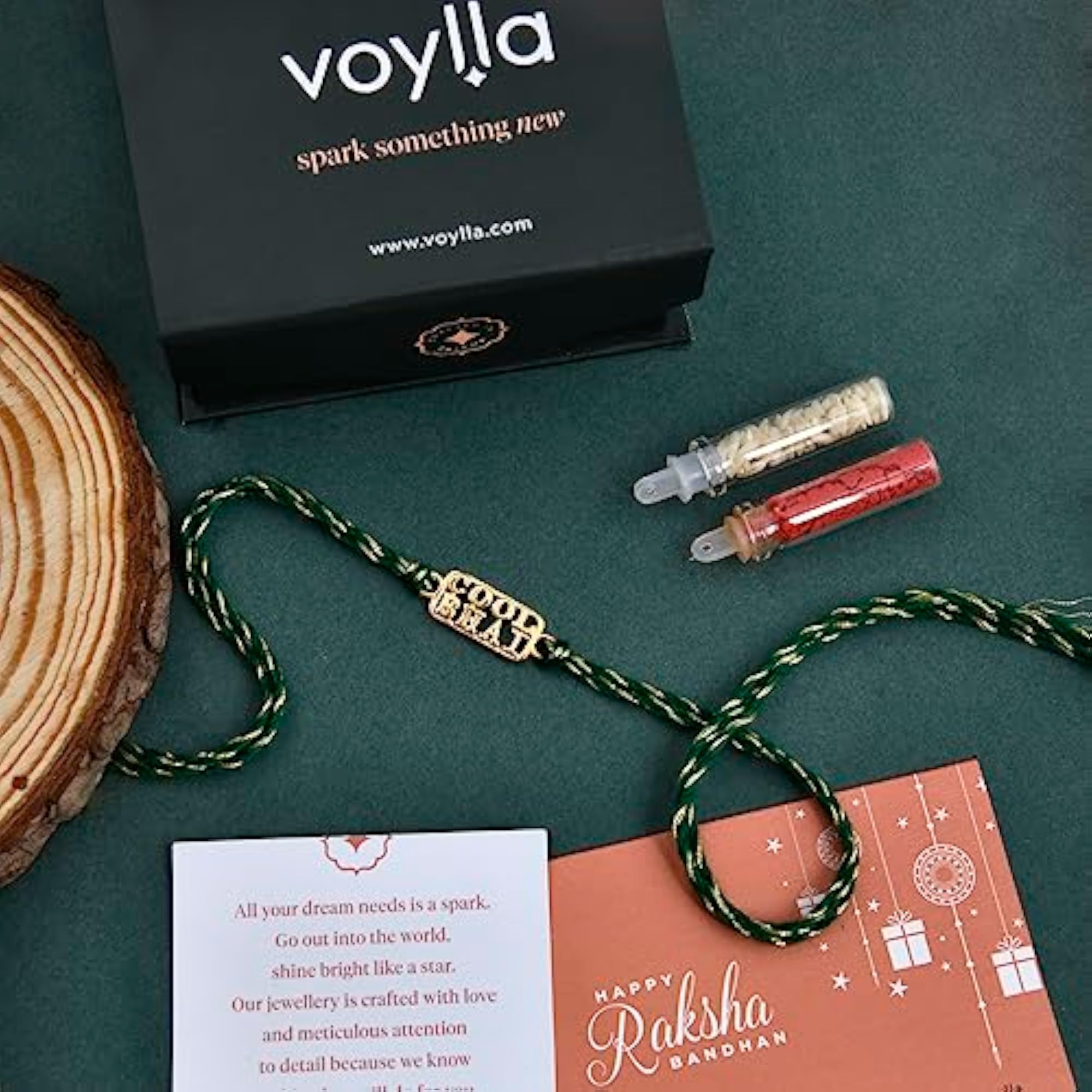 925 Silver Bhai Rakhi with Roli Chawal Pack