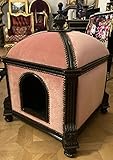 mueble barroco Ancho aprox.: 60 cm Casa Padrino casa de Gatos Barroco Rosa/Marron Oscuro - Magnífico Templo de Gato en Estilo Barroco - Cama de Gato de Estilo Barroco Hecha a Mano - Muebles de Gato Barroco - Muebles de Animales
